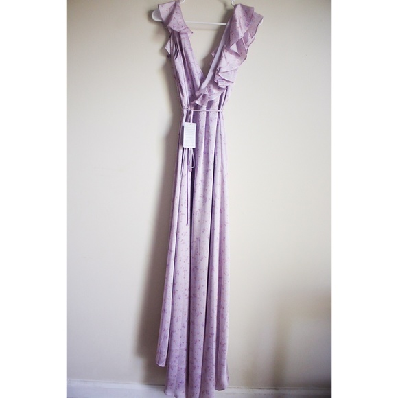 NWT Wayf Sylvia Sleeveless Ruffle Wrap Dress - Picture 8 of 9